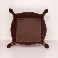 THE ROYAL STANDARD TRS 140021000 LEATHER VALET TRAY DARK BROWN 8X8