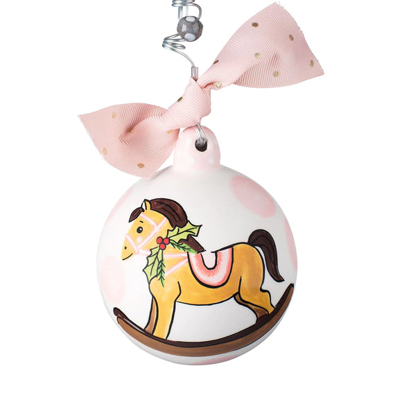 Glory Haus GH 20133403 Pink Baby's 1st Rocking Horse Ornament