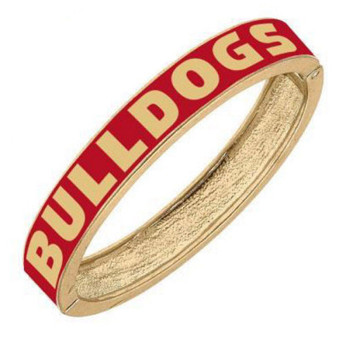 Canvas Jewelry CJ 24168B-GA-RD Georgia Bulldogs Enamel Hinge Bangle in Red