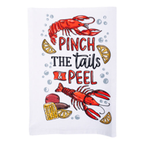 Glory Haus GH 70163401 Pinch the Tails & Peel Crawfish Tea Towel
