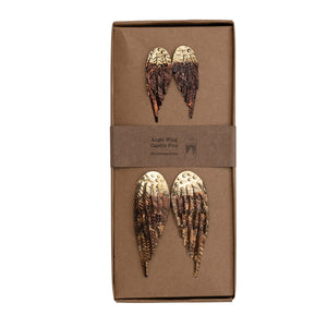 Creative Co-Op CCOP XS1915 SET OF 2 CANDLE PINS - 4"L x 2-3/4"W METAL WINGS