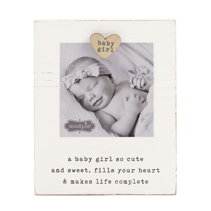 Mud Pie MP 46900185 Baby Girl Magnet Wood Frame