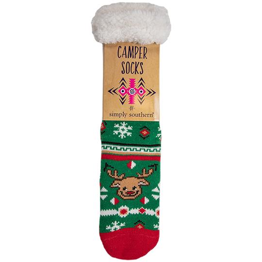 Simply Southern SS 0192 Camper Socks-Reindeer