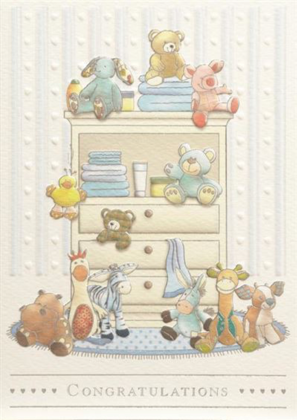 Design Design DD 100-42094 Dresser & Animals - Newborn Boy Card