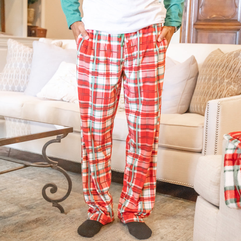 Regular Fit Flannel Pajama Pants - Red/plaid - Men