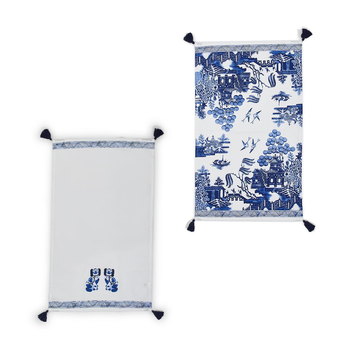 Blue and White Dish Towels A/2