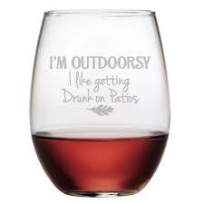 Susquehanna Glass Co SG I'm Outdoorsy Stemless Red Wine Glass
