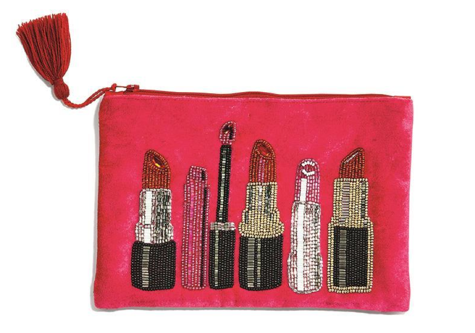 Two's Company TC 52881-20 Embroidered Lipstick Pouch
