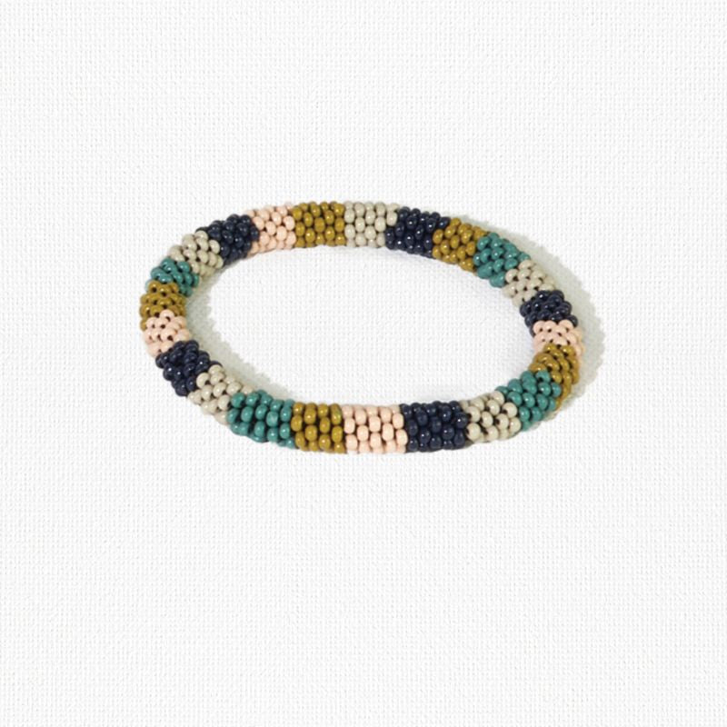 Mint and Citron Stripe Slide and Stack Bracelet by INK+ALLOY