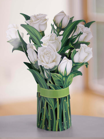 Freshcut Paper FRESH 3756 Paper Flower Bouquet of White Roses Greeting –  Piper Lillies Gift Shoppe