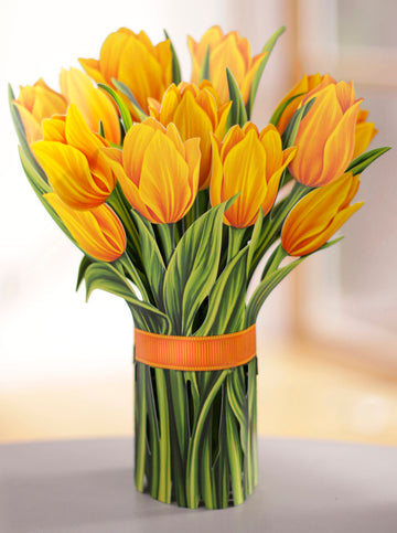 Freshcut Paper FRESH 3751 Paper Flower Bouquet of Yellow Tulips Greeti –  Piper Lillies Gift Shoppe