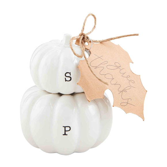 Mud Pie MP 40250128 Magnetic Pumpkin Salt & Pepper Set