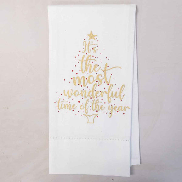 THE ROYAL STANDARD TRS 108720032 WONDERFUL TIME HEMSTITCH HAND TOWEL WHITE/GOLD/RED  20 X 28