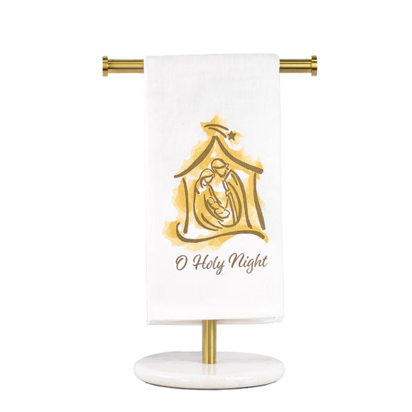 The Royal Standard 108723088 O Holy Night Hand Towel White/Light Gold