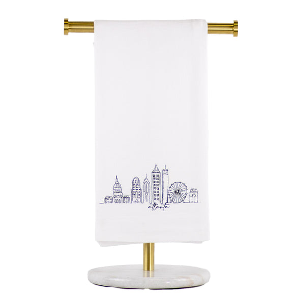 The Royal Standard TRS 108724046 Atlanta Skyline Flour Sack Hand Towel White/Black 20x28