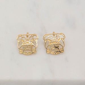 The Royal Standard TRS 112522004 Bulldog Earrings Gold 1"