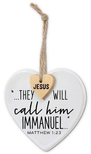 Dicksons Gifts DG 1263x Ornament Heart Tag Twine Hanger - 4 Styles