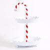 The Royal Standard TRS 127524018 CANDY CANE TIERED SERVER WHITE/RED 8X12X8