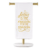 The Royal Standard TRS 130524048 JESUS IS THE REASON HAND TOWEL WHITE/LIGHT GOLD - 20 X 28