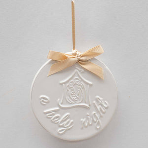 The Royal Standard TRS 136523064 O Holy Night Embossed Ornament White - 4"