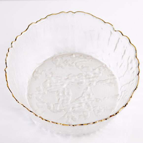 THE ROYAL STANDARD TRS 137324008 MARGUERITE GLASS SERVING BOWL CLEAR/GOLD 8X3.5X8