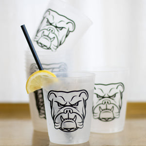 The Royal Standard TRS 141423035 Bulldog Party Cups Frosted/Black 16 oz, Set of 10
