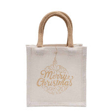 THE ROYAL STANDARD TRS 141723049 MERRY CHRISTMAS CARRYALL TOTE NATURAL/GOLD 22X19X8