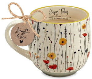 Dicksons Gifts DG 18542 Mug Enjoy Today Floral Strength And Love