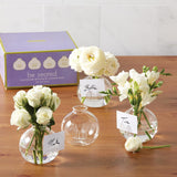 Two's Company TC 2240 Set of 4 "Be Seated" Bud Vase/Place Card Holder - Hand-Blown Glass