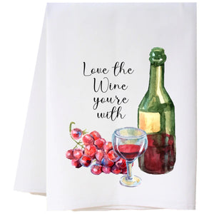 SOUTHERN SISTERS HOME SSH 23FSTLTW LOVE THE WINE YOU'RE WITH TEA TOWEL