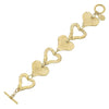 Susan Shaw 26 2433G Linked Heart Toggle Bracelet - Gold