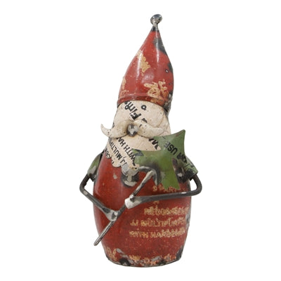 Wing Tai Trading WTT 25MXI536 Ulf Recycled Metal Red Coat Santa w/Tree