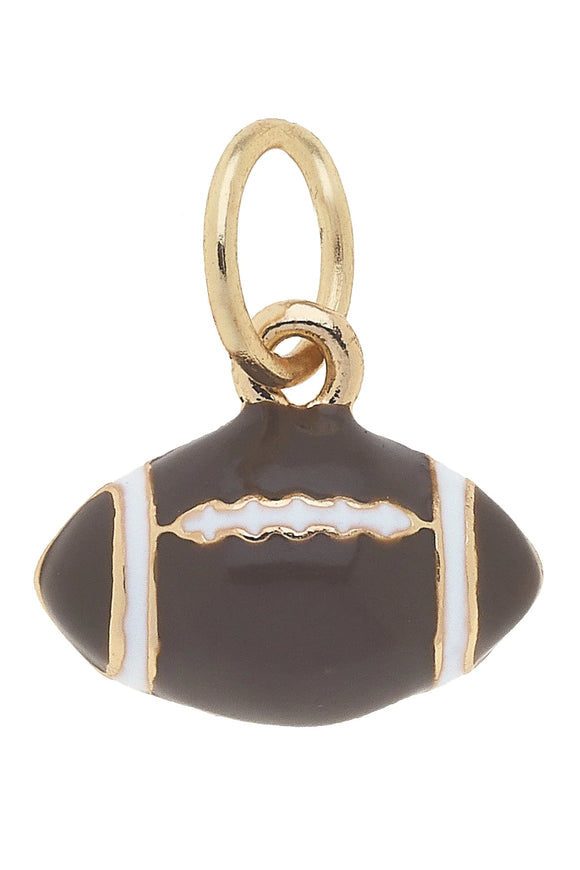 Canvas Jewelry CJ 26234CH-BR 3-D Football Charm in Brown