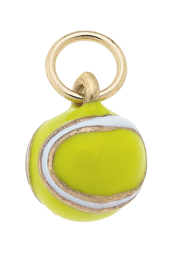 Canvas Jewelry CJ 26236CH-NY 3-D Tennis Ball Charm in Neon Yellow