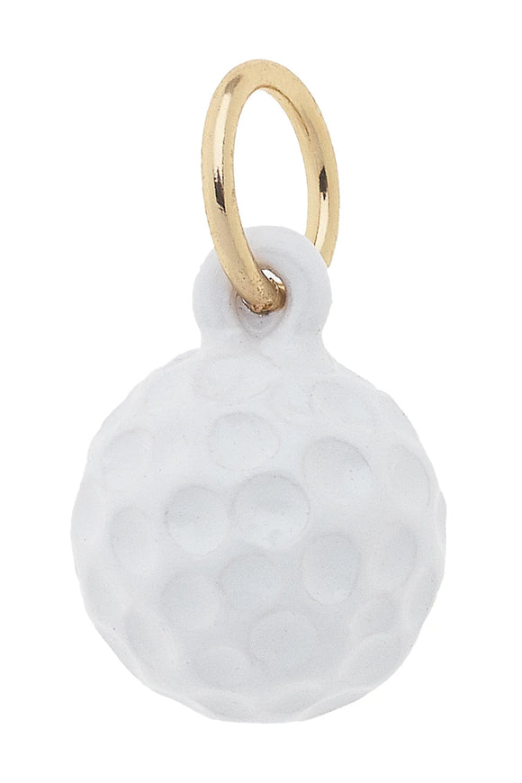 Canvas Jewelry CJ 26237CH-WH 3-D Golf Ball Charm in White