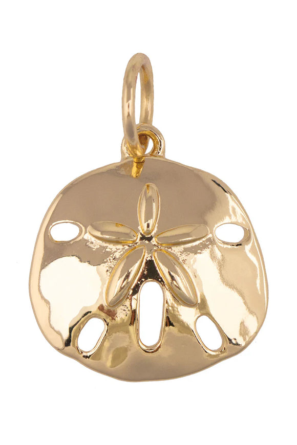 Canvas Jewelry CJ 26417CH-GD Sand Dollar Charm in Shiny Gold
