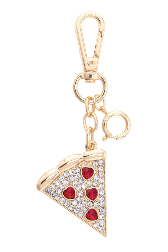 Canvas Jewelry CJ 26623BC-MU Pave Pizza Bag Charm in Multi