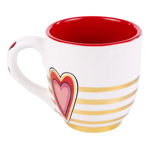 Glory Haus Heart Gold Striped Mug