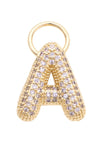 Canvas Jewelry 26 27244CHx Letter Pave Initial Charm in Shiny Gold