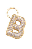 Canvas Jewelry 26 27244CHx Letter Pave Initial Charm in Shiny Gold