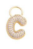 Canvas Jewelry 26 27244CHx Letter Pave Initial Charm in Shiny Gold
