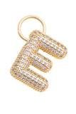 Canvas Jewelry 26 27244CHx Letter Pave Initial Charm in Shiny Gold