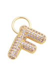 Canvas Jewelry 26 27244CHx Letter Pave Initial Charm in Shiny Gold