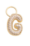 Canvas Jewelry 26 27244CHx Letter Pave Initial Charm in Shiny Gold