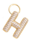Canvas Jewelry 26 27244CHx Letter Pave Initial Charm in Shiny Gold