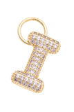 Canvas Jewelry 26 27244CHx Letter Pave Initial Charm in Shiny Gold
