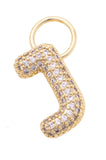 Canvas Jewelry 26 27244CHx Letter Pave Initial Charm in Shiny Gold
