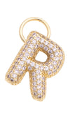 Canvas Jewelry 26 27244CHx Letter Pave Initial Charm in Shiny Gold