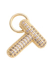 Canvas Jewelry 26 27244CHx Letter Pave Initial Charm in Shiny Gold