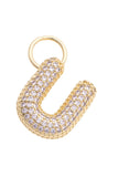 Canvas Jewelry 26 27244CHx Letter Pave Initial Charm in Shiny Gold
